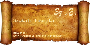 Szakali Emerita névjegykártya